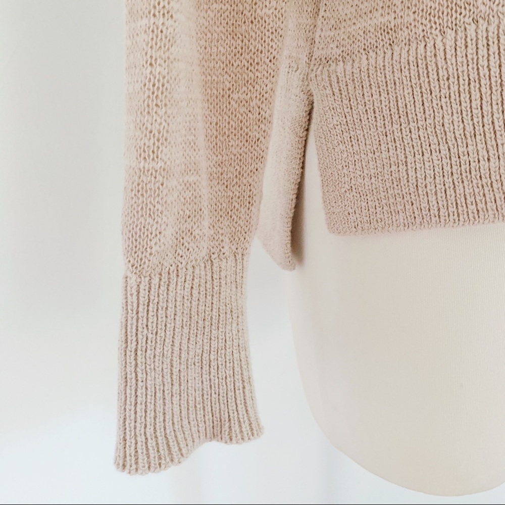 LOFT Beige Lace Up Sweater XS - Picture 6 of 7